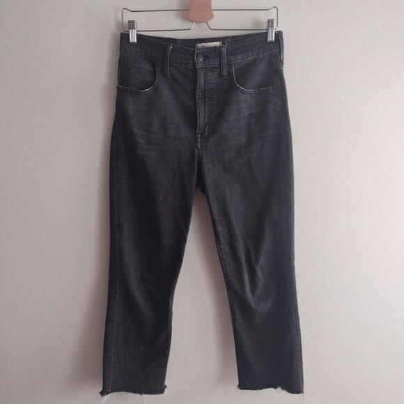 Madewell Denim - Madewell Perfect Vintage Crop Jeans 27 Black Denim w Frayed Hem